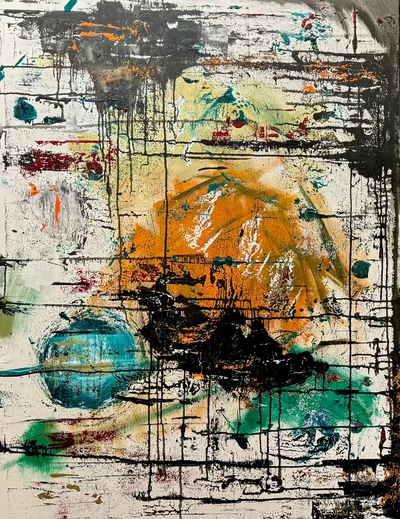 presenttense #1, Acryl auf Leinwand, 160x120 Zentimeter