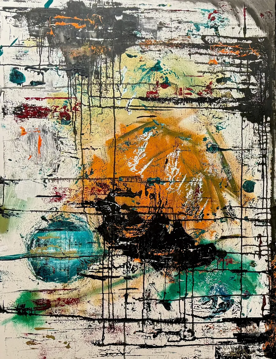 presenttense #1, Acryl auf Leinwand, 160x120 Zentimeter