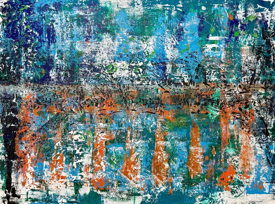 presenttense #12, Acryl auf Leinwand, 160x120 Zentimeter