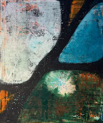 presenttense #8, Acryl auf Leinwand, 150x120 Zentimeter