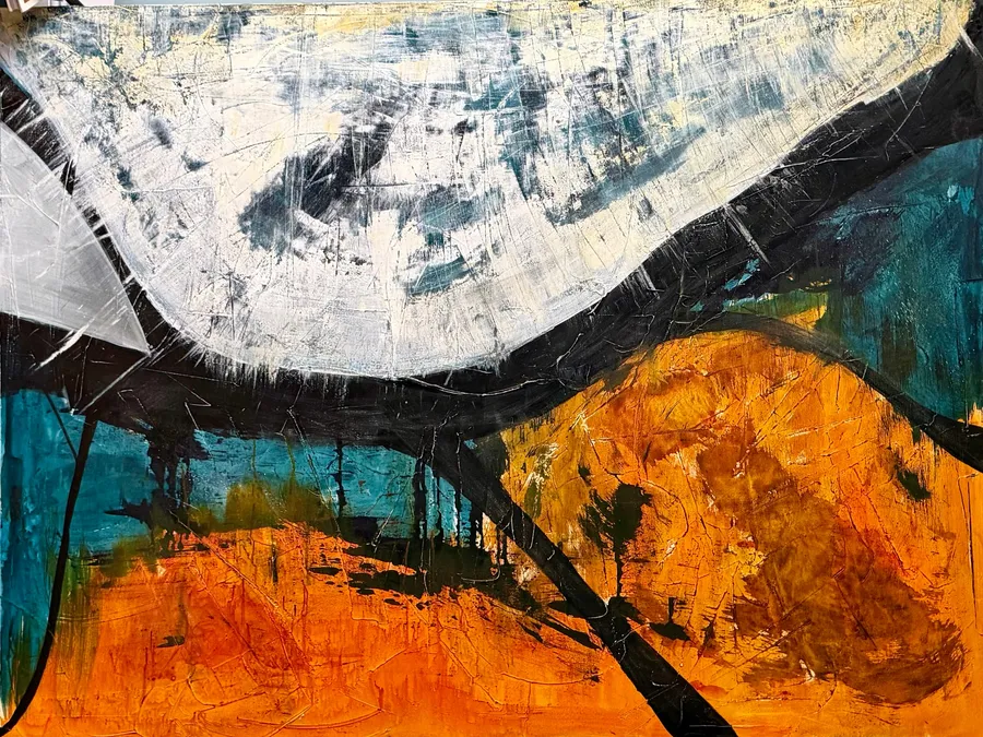 presenttense #6, Acryl auf Leinwand, 160x120 Zentimeter