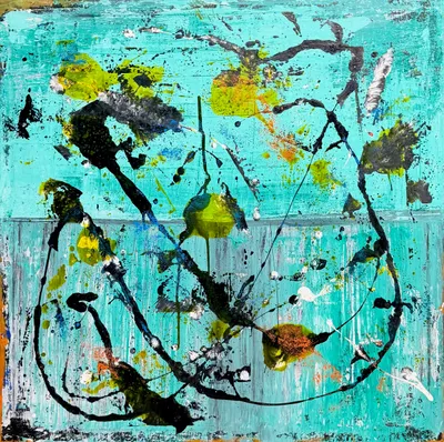 presenttense #14, Acryl auf Leinwand, 100x100 Zentimeter