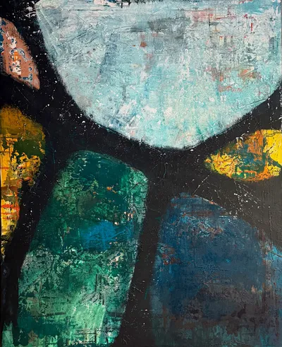 presenttense #7, Acryl auf Leinwand, 150x120 Zentimeter