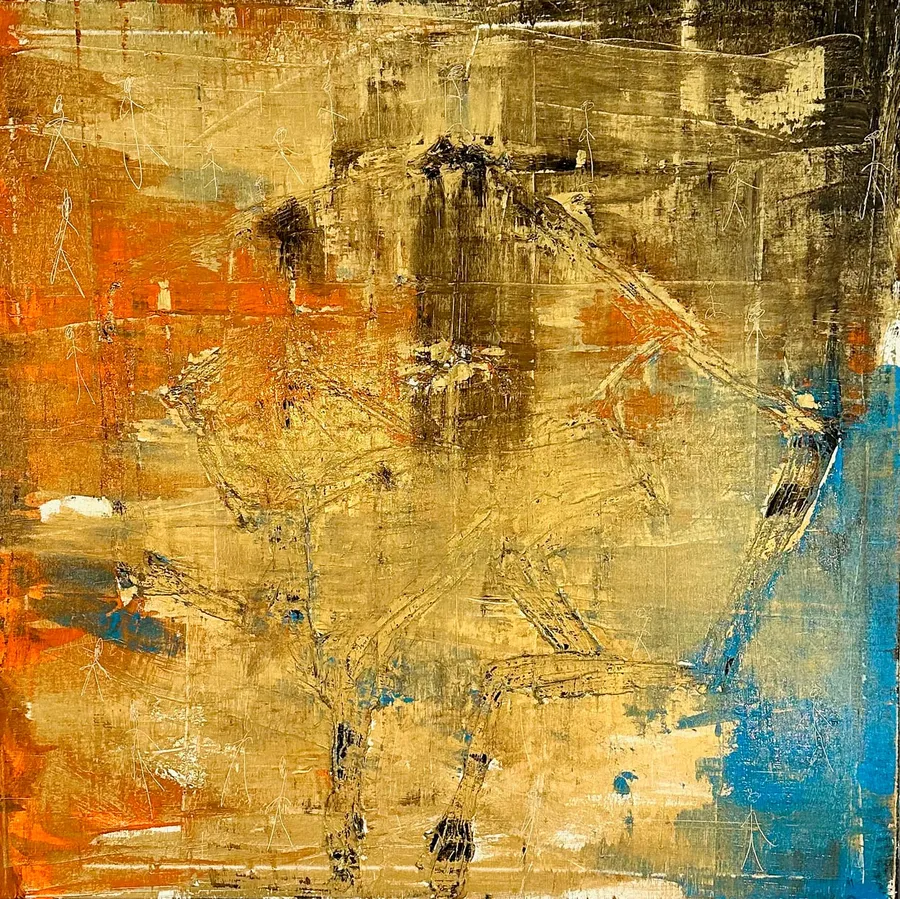 Goldenes Zeitalter #3, Acryl auf Leinwand, 100x100 Zentimeter