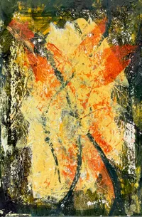 Lago #7, Tusche auf Leinwand, 60 x 40 Zentimeter