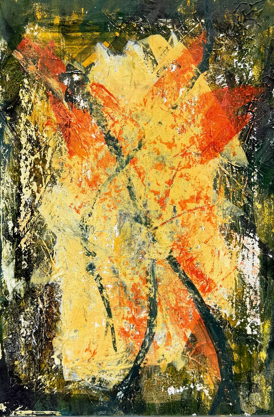 Lago #7, Tusche auf Leinwand, 80 x 60 Zentimeter