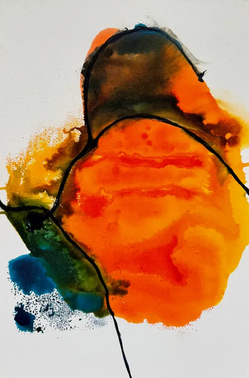 lago #5, Tusche auf Leinwand, 60 x 40 Zentimeter
