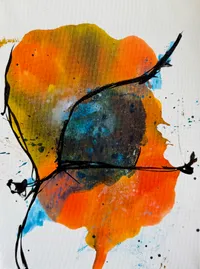 lago #4, Tusche auf Leinwand, 40 x 30 Zentimeter