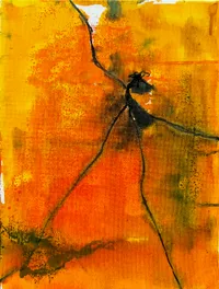 Lago #8, Tusche auf Leinwand, 40 x 30 Zentimeter