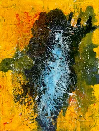 Lago #9, Tusche auf Leinwand, 40 x 30 Zentimeter