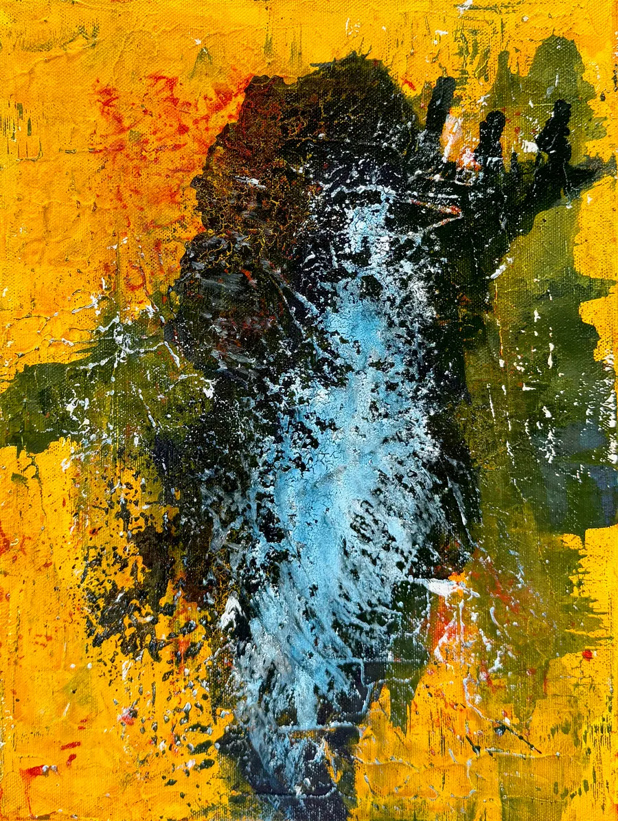 Lago #9, Tusche auf Leinwand, 40 x 60 Zentimeter