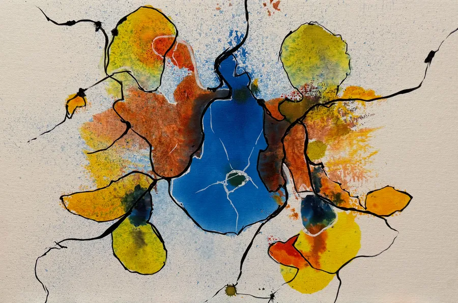 mapping#6, Tusche auf Malpappe, 60 x 40 Zentimeter
