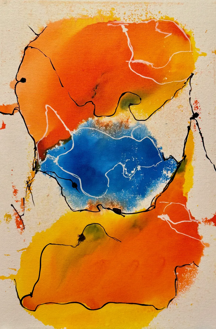 mapping#7, Tusche auf Malpappe, 60 x 40 Zentimeter